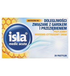 Isla medic acute miodowo-cytrusowa, pastylki do ssania, 20 szt.