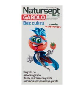 Natursept med gardło, lizaki bez cukru, smak truskawkowy, 6 szt.
