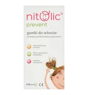 Nitolic Prevent, gumki do włosów przeciwdziałające wszawicy, 4 szt.
