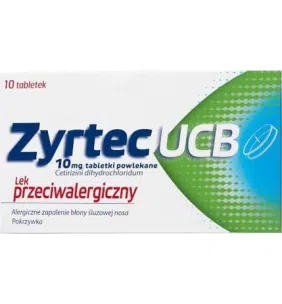 Zyrtec UCB, 10 mg, tabletki powlekane, 10 szt.