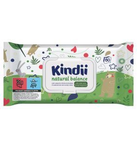 Kindii Natural Balance, chusteczki dla niemowląt i dzieci, 60 szt.