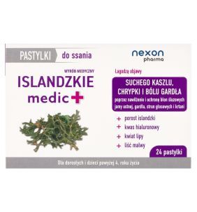 Islandzkie medic +, pastylki do ssania, 24 szt.