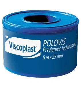 Viscoplast Polovis, przylepiec jedwabny, 5 m x 25 mm, 1 rolka