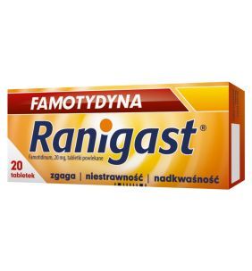 Famotydyna Ranigast, 20 mg, tabletki powlekane, 20 szt.