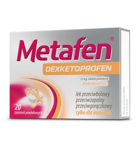 Metafen Dexketoprofen, 25 mg, tabletki powlekane, 20 szt.