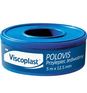 Viscoplast Polovis, przylepiec jedwabny, 5 m x 12,5 mm, 1 rolka