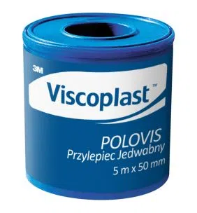 Viscoplast Polovis, przylepiec jedwabny, 5 m x 50 mm, 1 rolka