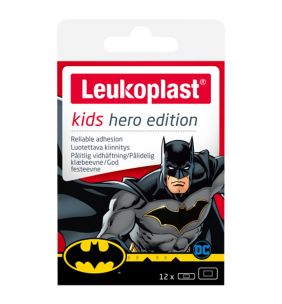 Leukoplast Kids Hero Edition (Batman), plastry z opatrunkiem w dwóch rozmiarach, 12 szt.