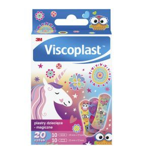 Viscoplast Plastry Magiczne, dekorowane plastry dla dzieci, 2 rozmiary, 20 szt.