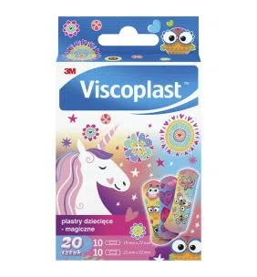 Viscoplast Plastry Magiczne, dekorowane plastry dla dzieci, 2 rozmiary, 20 szt.