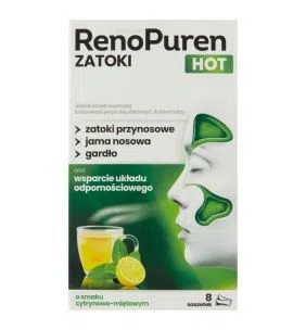 RenoPuren Zatoki Hot, proszek, smak cytrynowo-miętowy, 8 saszetek