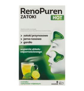 RenoPuren Zatoki Hot, proszek, smak cytrynowo-miętowy, 8 saszetek