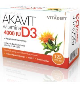 Akavit witamina D3 4000IU, powyzej 75 r.z., kaps., 120 szt