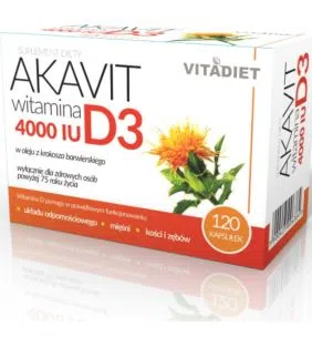 Akavit witamina D3 4000IU, powyzej 75 r.z., kaps., 120 szt