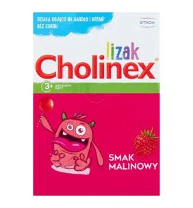 Lizak Cholinex, lizaki, smak malinowy, 50 szt.