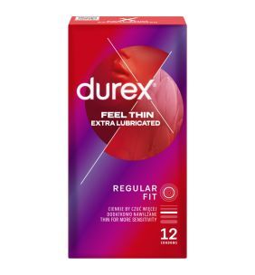 Durex Featherlite Elite, prezerwatywy ze środkiem nawilżającym, 12 szt.