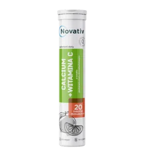 Novativ Calcium + Witamina C, tabletki musujące, 20 sztuk