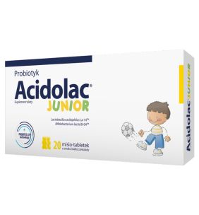 Acidolac Junior, misio-tabletki, smak białej czekolady, 20szt.