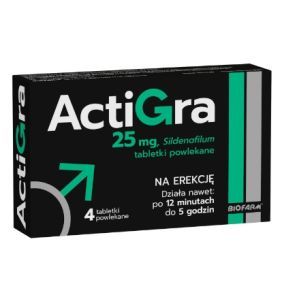 Actigra, 25 mg, tabletki powlekane, 4 szt.