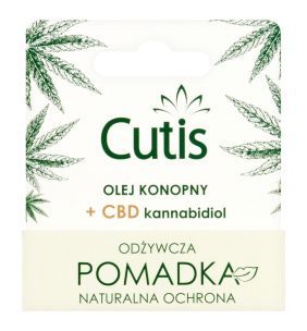CUTIS POMADKA KONOPNA + CBD kannabidiol do odżywienia i  ochrony ust oraz aktywnej regeneracji pęknięć i zajadów