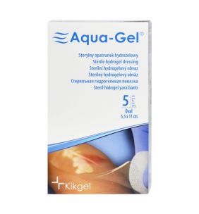 Aqua-Gel, opatrunek hydrożelowy, 5,5 x 11 cm (owalny), 5 szt.