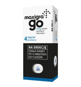 Maxigra Go, 25 mg, tabletki powlekane, 4 szt.