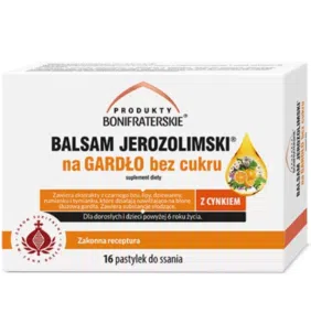 Produkty Bonifraterskie Balsam Jerozolimski na gardło bez cukru, pastylki do ssania, 16 szt.