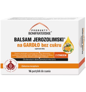 Produkty Bonifraterskie Balsam Jerozolimski na gardło bez cukru, pastylki do ssania, 16 szt.