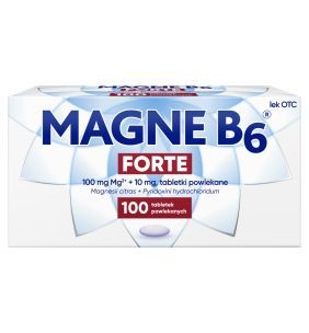 MAGNE B6 Forte, 100 mg Mg2+ + 10 mg, tabletki powlekane, 100 sztuk