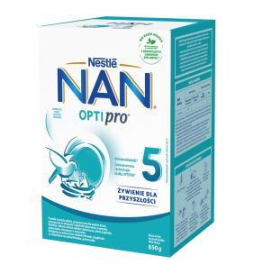 Mleko Nan Optipro 5, mleko modyfikowane po 2,5. roku życia, proszek, 650 g, (2 x 325 g)