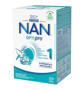Mleko Nan Optipro 1, mleko początkowe dla niemowląt od urodzenia, proszek, 650 g, (2 x 325 g)