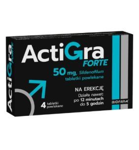Actigra Forte, 50 mg, tabletki powlekane, 4 szt