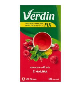 Verdin fix z maliną, susz ziołowy, 20 szt.