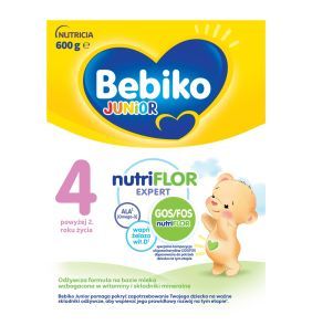 Bebiko Junior 4 NUTRIflor Expert, odżywcza formuła na bazie mleka, powyżej 2. roku życia, proszek, 600 g