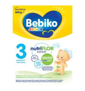Bebiko Junior 3 NUTRIflor Expert, odżywcza formuła na bazie mleka, powyżej 1. roku życia, proszek, 600 g