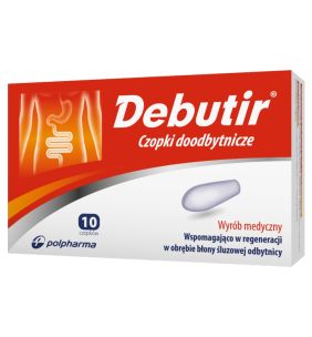 Debutir, czopki doodbytnicze, 10 szt.