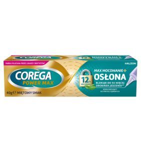 Corega Power Max Mocowanie+Oslona, krem, mietowy, 40 g