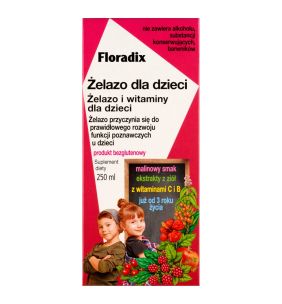 Floradix Żelazo dla dzieci, płyn, 250 ml