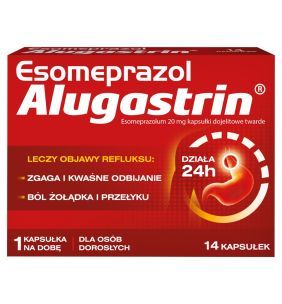 Esomeprazol Alugastrin, 20 mg, kapsułki dojelitowe twarde, 14 sztuk