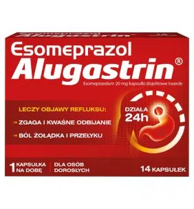 Esomeprazol Alugastrin, 20 mg, kapsułki dojelitowe twarde,14 szt