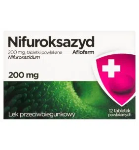 Nifuroksazyd Aflofarm, 200 mg, tabl.powl.,12 szt