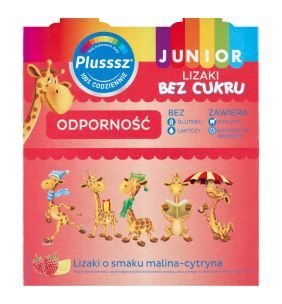 Plusssz Junior Odpornosc,lizaki, b/cukru, malin-cytr.,50szt