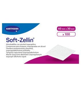 Soft-Zellin, waciki, nasacz.alkoh.izoprop.,60mmx30mm,100szt