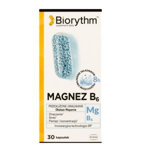 Biorythm Magnez B6, kaps.o przedl.uwaln.,30 szt