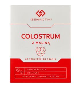 Colostrum Genactiv z malina, tabl.do ssania, 60 szt