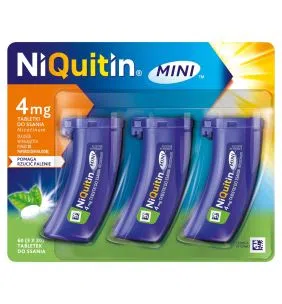 Niquitin Mini, 4 mg, tabl.do ssania, 60 szt (3 poj.x 20 szt)