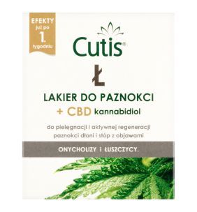Cutis Ł Lakier do paznokci + CBD kannabidiol do paznokci z objawami onycholizy i łuszczycy