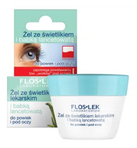 Flos-Lek Laboratorium Pielęgnacja Oczu, żel ze świetlikiem lekarskim i babką lancetowatą do powiek i pod oczy, 10 g