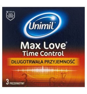 Unimil Max Love Time Control, prezerwatywy, 3 szt.