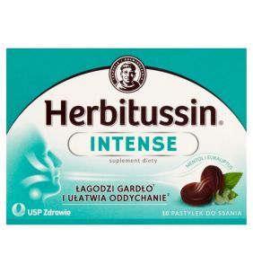 Herbitussin Intense, pastyl. do ssania, 10 szt